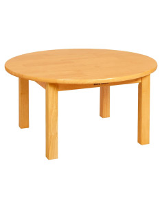Mesa Redonda de Madera Dura ECR4Kids 76cm para Niños Miel