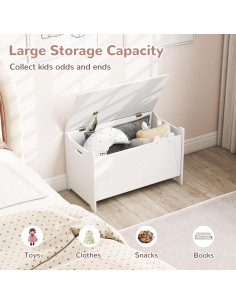 Caja de Juguetes de Madera Costzon 60x33x37.5 cm Blanca 2