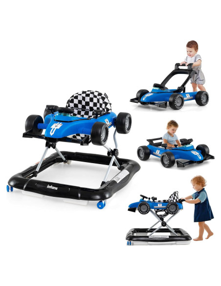 Andador 4 en 1 INFANS para Bebés Ajustable y Plegable Azul