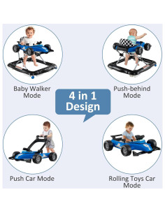 Andador 4 en 1 INFANS para Bebés Ajustable y Plegable Azul 2