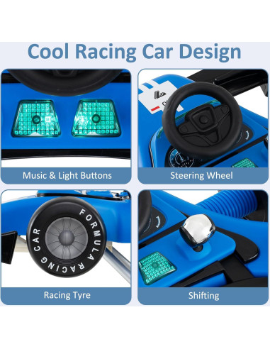 Andador 4 en 1 INFANS para Bebés Ajustable y Plegable Azul