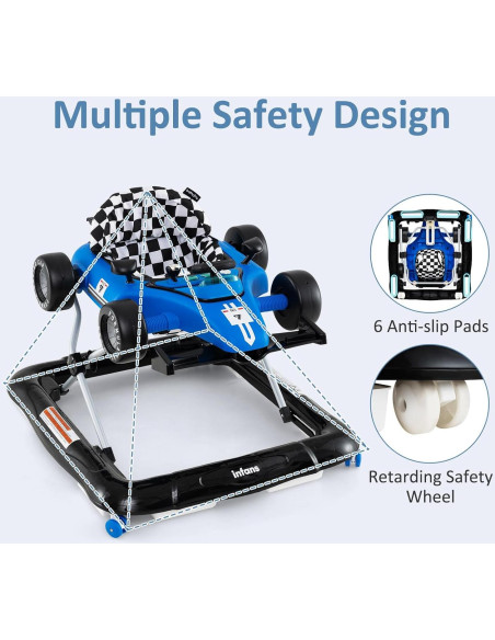 Andador 4 en 1 INFANS para Bebés Ajustable y Plegable Azul