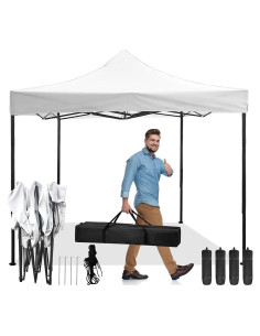 Carpa Plegable Bigacc 3x3m Blanca con Bolsa y Accesorios