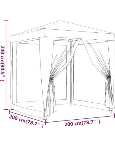 Carpa de Fiesta vidaXL 200x200cm Impermeable y Resistente UV