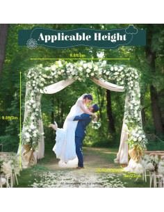 Soporte de Arco de Boda Ajustable Ficwzw 3m x 3m Amarillo Mostaza 2