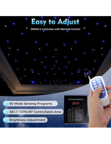 Cortina de Luces LED Estrella Poggyyi 6x3m Control Remoto