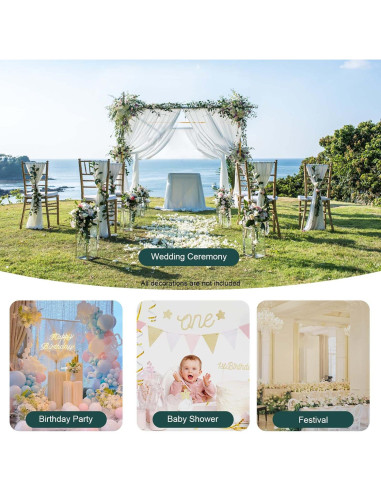 Soporte de Arco de Boda Ajustable Ficwzw 3m x 3m Amarillo Mostaza