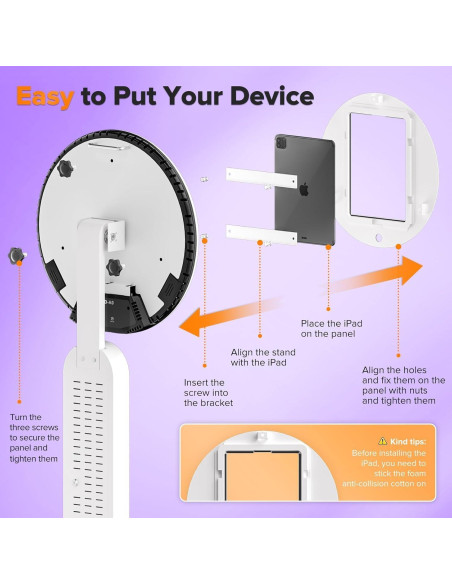 Cabina de Fotos Portátil Witmocs para iPad 10.2 a 13" con Luz