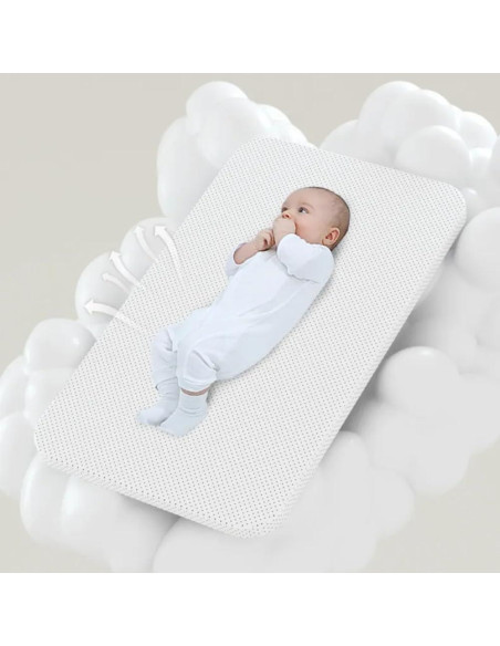 Cuna Lateral Ajustable Dziranam con Ruedas y Malla Transpirable