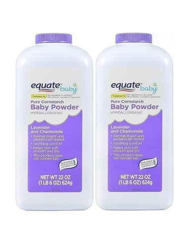 Polvo Hipoalergénico para Bebés Equate 622 g - Lavanda y Manzanilla