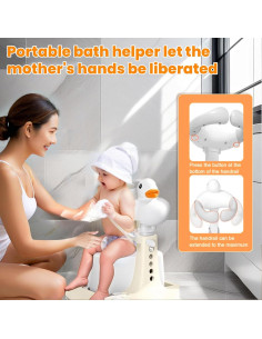 Soporte de Ducha para Bebés Ajustable Antideslizante Gris A 2