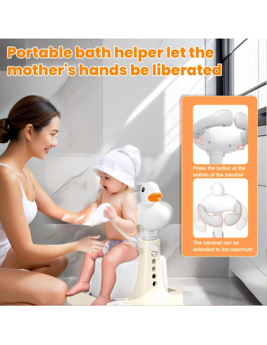 Soporte de Ducha para Bebés Ajustable Antideslizante Gris A