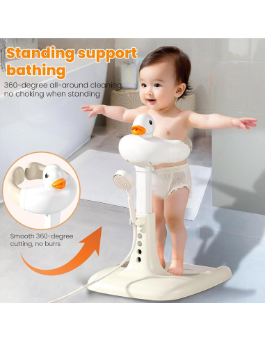 Soporte de Ducha para Bebés Ajustable Antideslizante Gris A