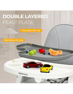 Silla Alta Convertible 3 en 1 para Bebés - Gris 2