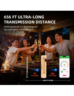 Termómetro de Carne Bluetooth Fubangneer IP68 Inalámbrico 2