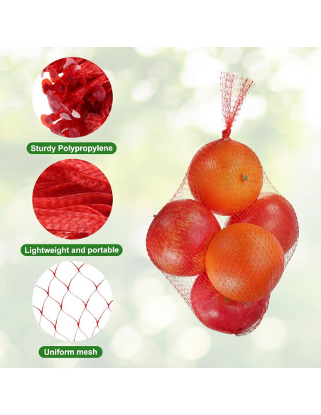 100 Bolsas de Malla Nylon Reutilizables uxcell 30 cm Blanco/Rojo