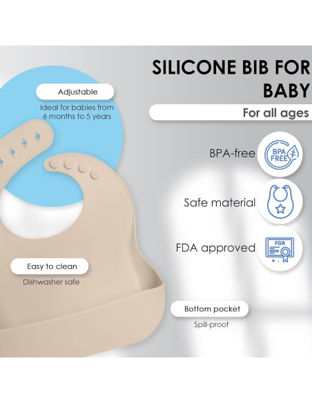 Conjunto de Alimentación para Bebés Bluet B 11 Piezas Silicona Beige