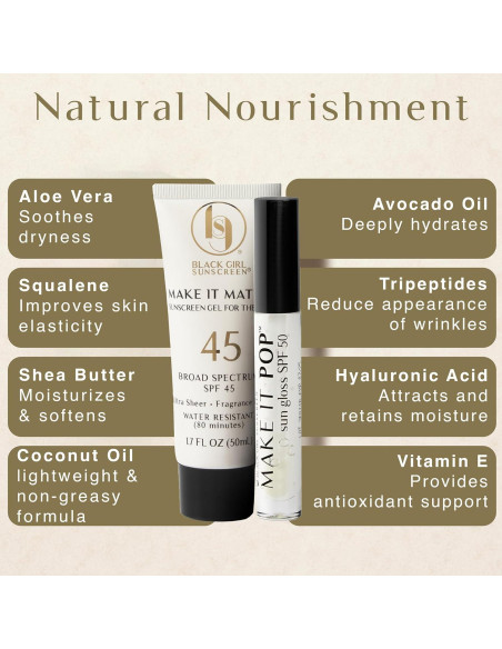 Dúo Protector Solar Black Girl - SPF 45 Cara y SPF 50 Labios