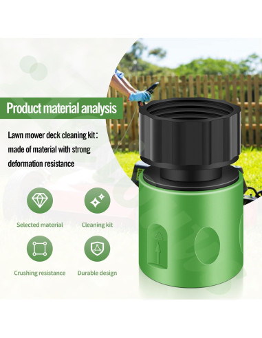 Kit de Lavado de Deck para Cortacésped Haiouus - Adaptadores y Boquilla