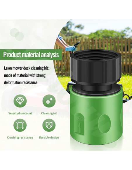Kit de Lavado de Deck para Cortacésped Haiouus - Adaptadores y Boquilla