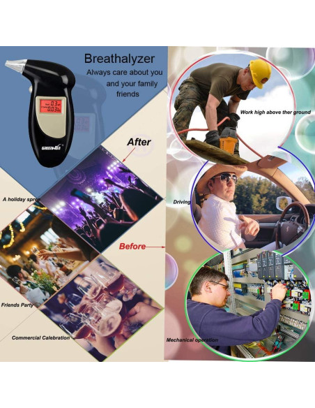 Probador de Alcoholemia Digital Portátil GREENWON con Pantalla LCD