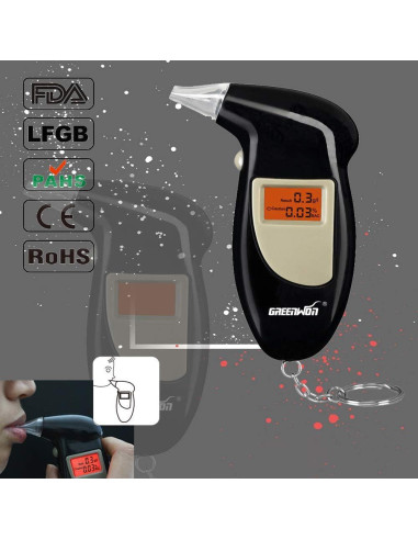 Probador de Alcoholemia Digital Portátil GREENWON con Pantalla LCD