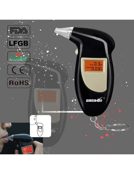 Probador de Alcoholemia Digital Portátil GREENWON con Pantalla LCD