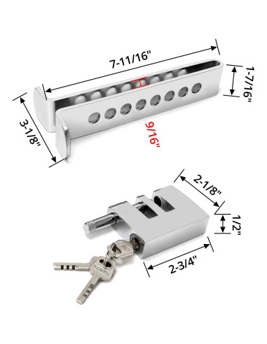 Cerradura de Embrague Antirrobo QWORK WD4095 Acero Inoxidable