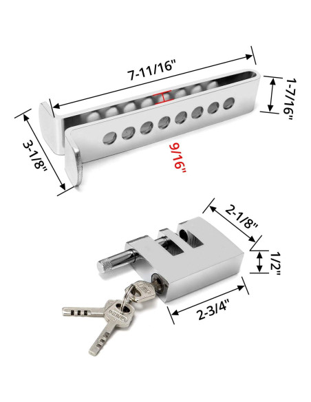 Cerradura de Embrague Antirrobo QWORK WD4095 Acero Inoxidable