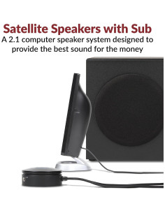 Altavoces 2.1 Cyber Acoustics CA-3090 con Subwoofer 18W 2