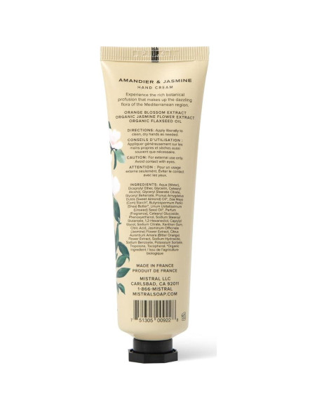 Crema de Manos Mistral 2 oz Amandier & Jazmín Hidratante