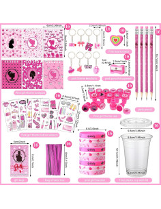 Set de Papelería Escolar Colarr 161 Pcs Niña Rosa Fiesta 2