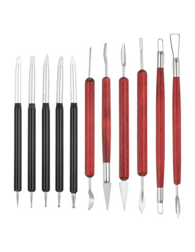 Juego de 11 Herramientas de Esculpir Arcilla YOKIVE - Negro