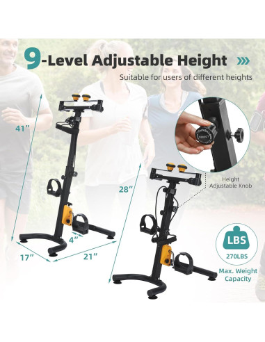 Bicicleta de Ejercicio MEETWARM Plegable para Ancianos 122kg