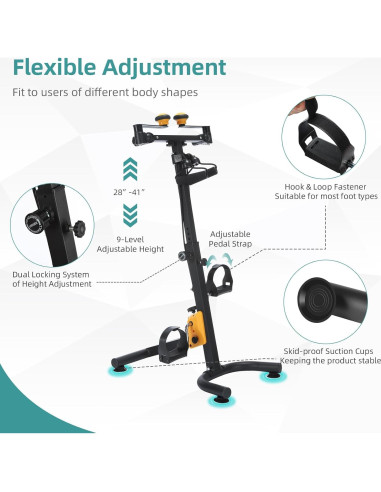 Bicicleta de Ejercicio MEETWARM Plegable para Ancianos 122kg