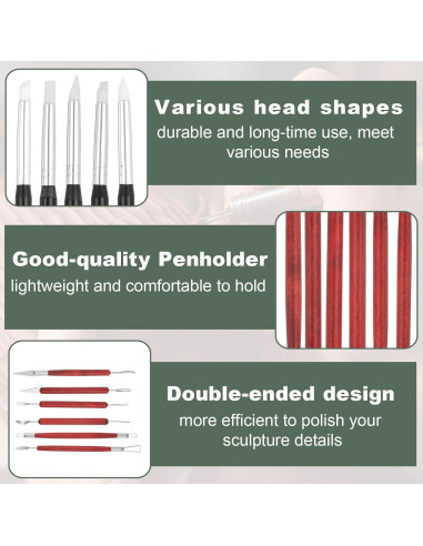 Juego de 11 Herramientas de Esculpir Arcilla YOKIVE - Negro