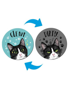 Imán Doble Cara para Lavavajillas WIRESTER Gato Tuxedo 8.89 cm