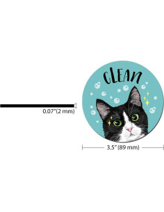 Imán Doble Cara para Lavavajillas WIRESTER Gato Tuxedo 8.89 cm 2