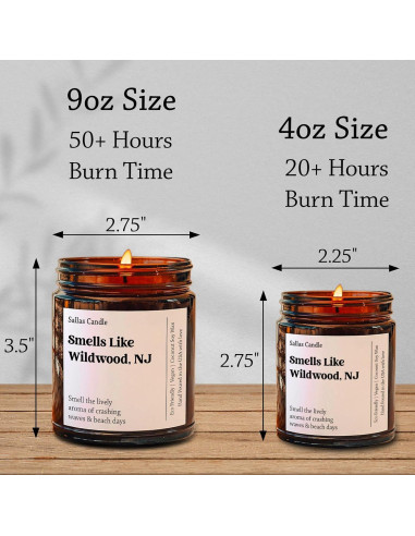 Vela Ecológica de Cera de Soja Sallas 4oz y 9oz Aromas Variados