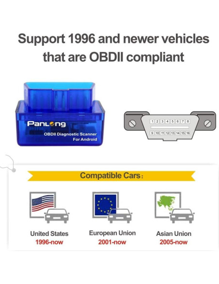 Escáner OBD2 Bluetooth Panlong para Android - Lector de Códigos
