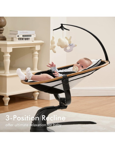 Columpio Eléctrico para Bebés Angelbliss S801 con Detección de Llanto