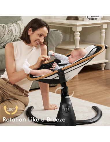 Columpio Eléctrico para Bebés Angelbliss S801 con Detección de Llanto