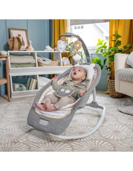 Silla Mecedora Ingenuity Bella Teddy Plegable 0-30 Meses 18 kg