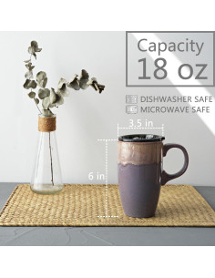 Taza de Viaje Cerámica Bosmarlin 532 ml Púrpura Profundo 2