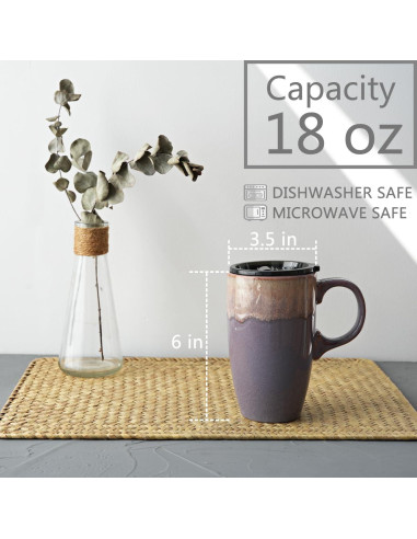 Taza de Viaje Cerámica Bosmarlin 532 ml Púrpura Profundo