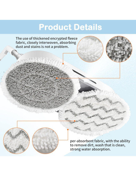 Paquete de 12 Paños Mejorados para Mopas de Vapor Shark