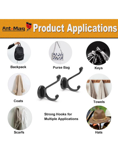 Ganchos Magnéticos Ant Mag 140lbs Neodimio 2 Paquete