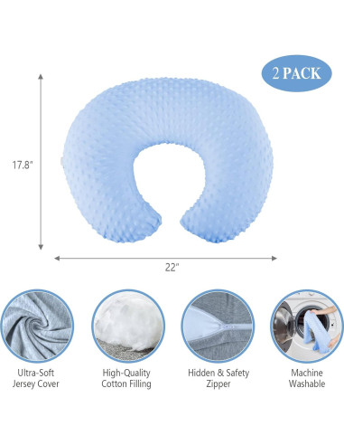 Almohada de Lactancia NiSleep Azul Ergonómica 56x45 cm