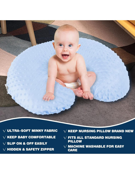 Almohada de Lactancia NiSleep Azul Ergonómica 56x45 cm