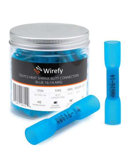Conectores de Crimpado Termoretráctiles Wirefy 150 Piezas 1.5-2.5 mm